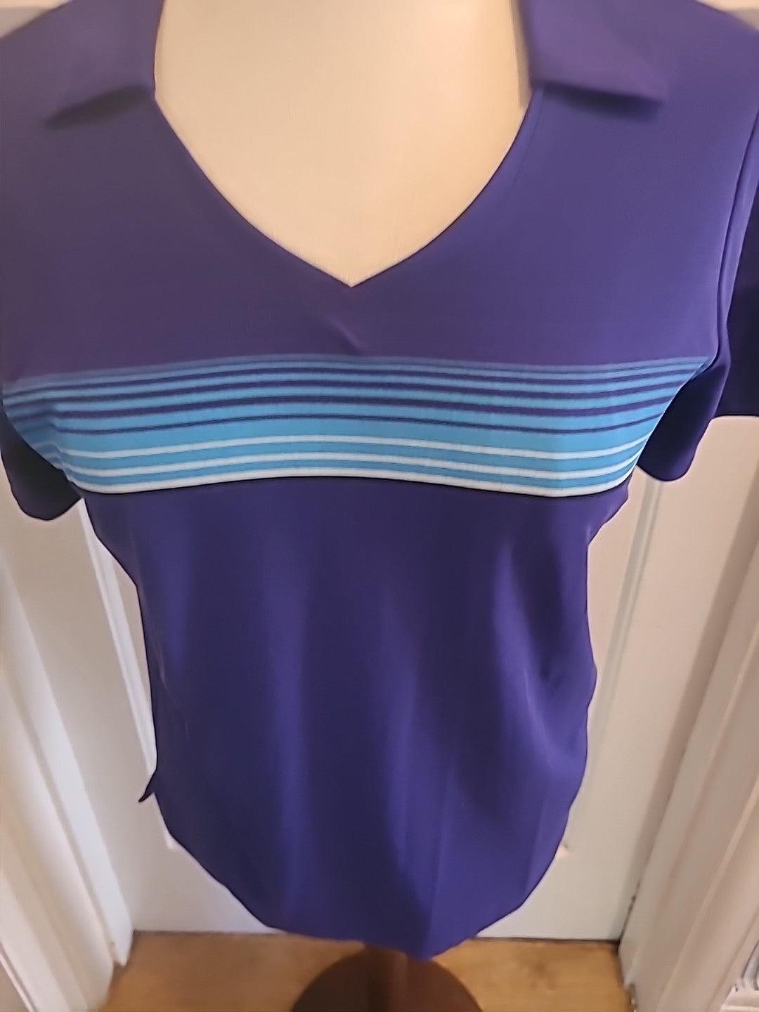 Ladies Ashworth Size Medium Blue Short Sleeved Polo