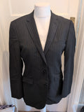 Mens Burton Size 38R Black Pinstriped Suit Jacket
