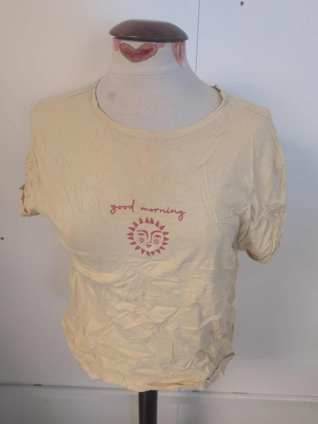 Ladies Marks And Spencer Size 14 Beige Good Morning Short Sleeve Pyjama Top