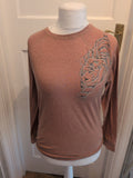Marks And Spencer 10 Camel Brown Tiger Long Sleeve Pyjama Top