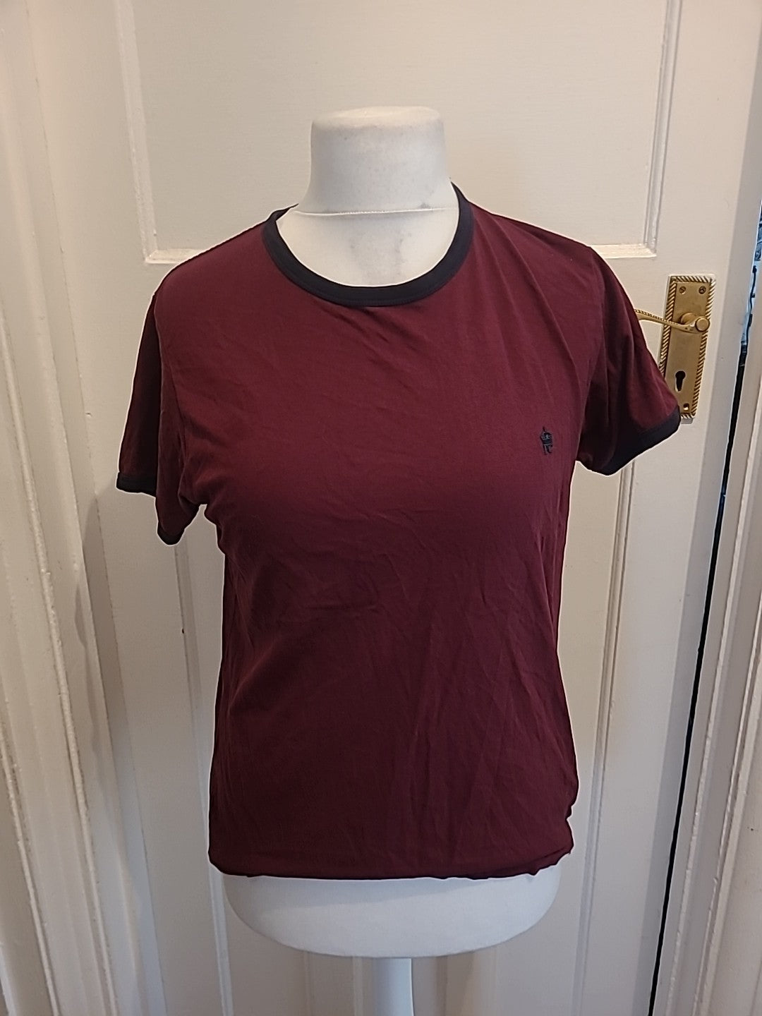 Mens French Connection Size Medium Deep Purple Short Sleeve Tshirt