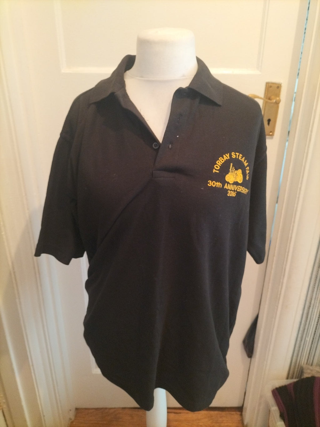 Uneek XL Black Torbay Steam Fair 2016 Black Polo