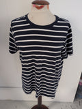 Primark XL Navy Striped White Short Sleeve T-shirt