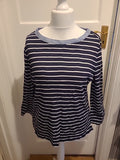 Ladies Nautica Size XL Navy And White Striped Tshirt