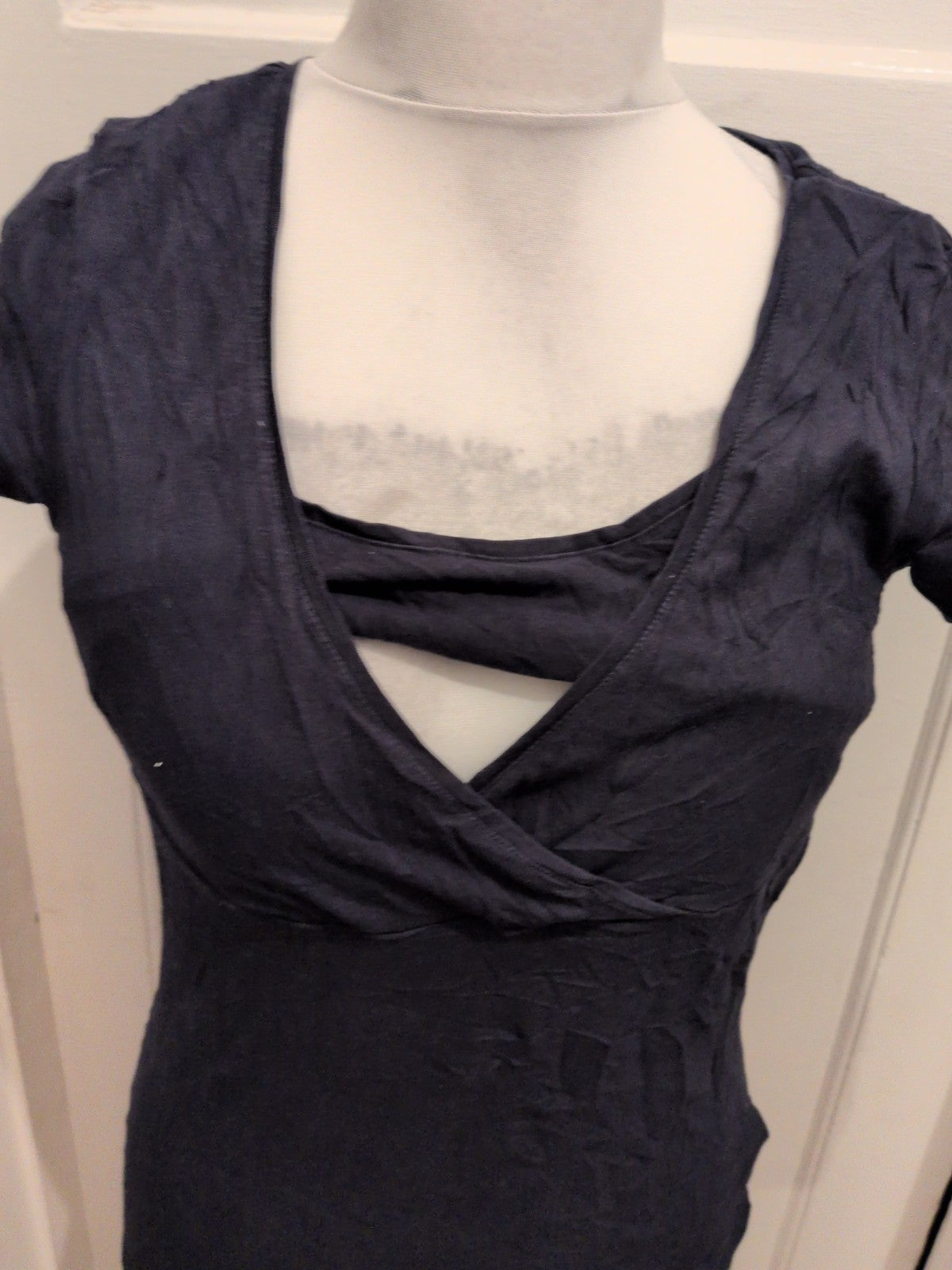 H&M Mama Medium Navy Short Sleeve T-shirt Maternity
