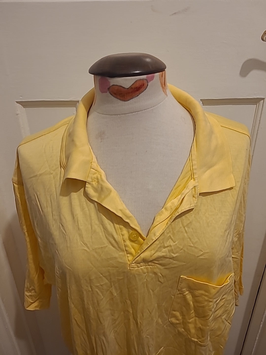 Mens Marks And Spencer XL Yellow Short Sleeve Polo Top