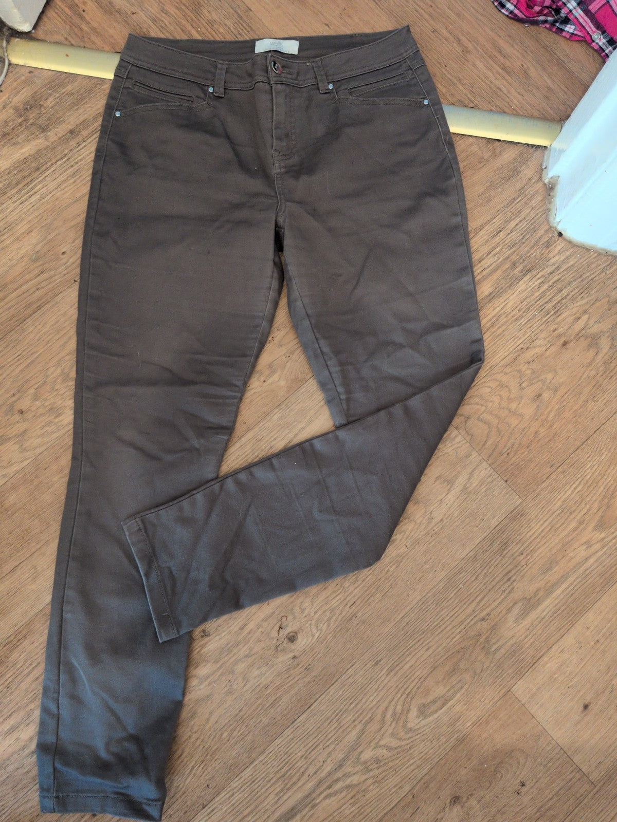 Wallis Petite 12 Metallic Grey Super Soft Jeans