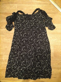 Ladies Next Size 18 Black And White Speckle Short Sleeved Dress