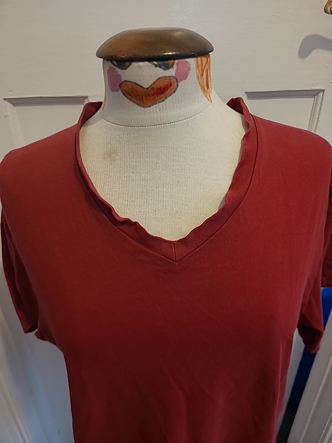 Mens Morley Size Medium Red Short Sleeved V Neck Tshirt