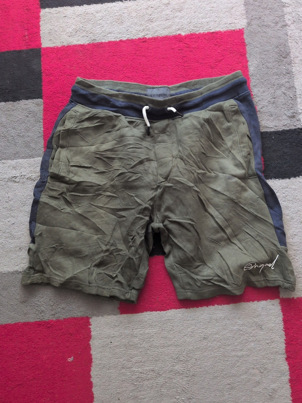 George Medium Green And Navy Sweat Shorts