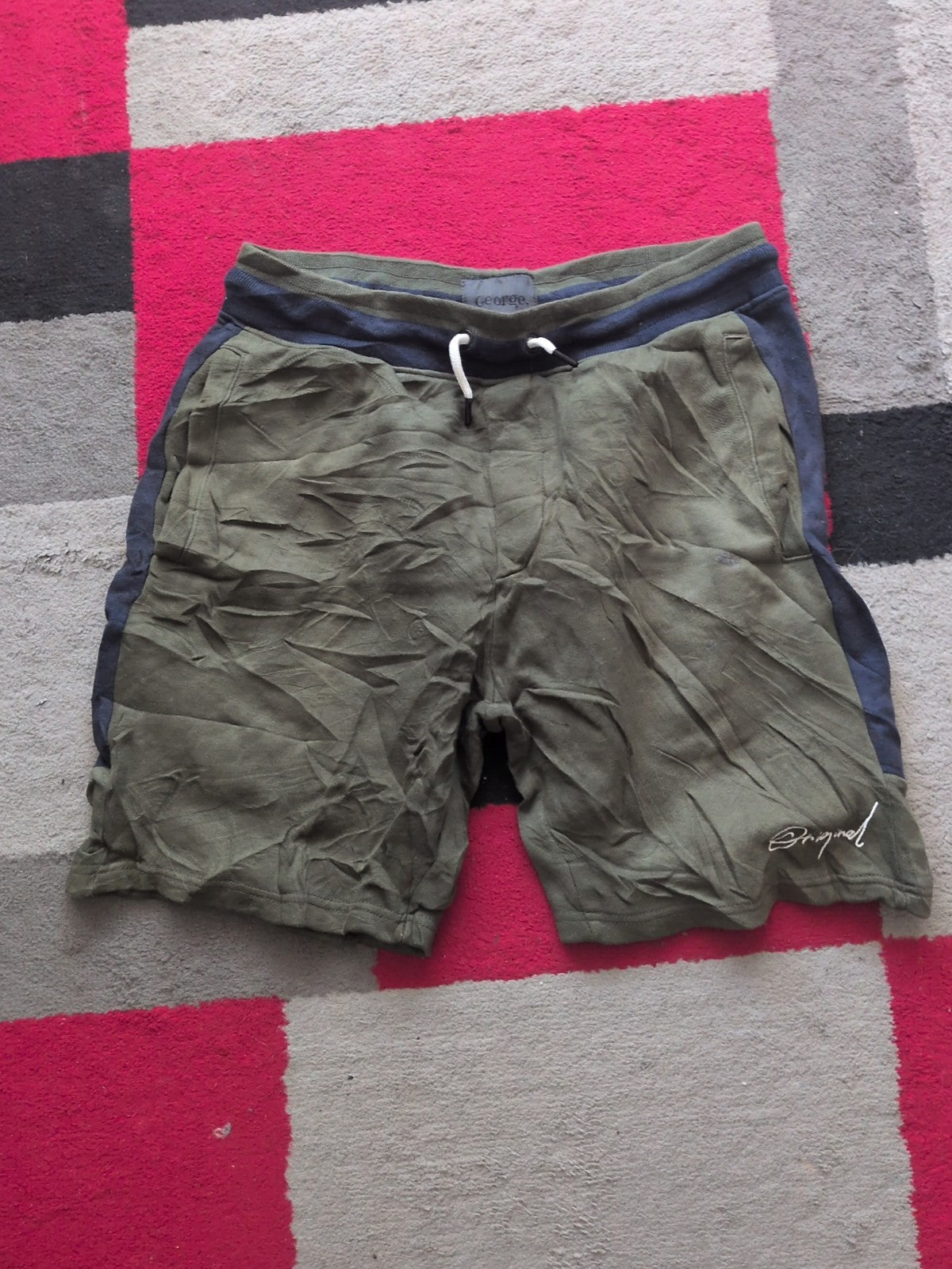 George Medium Green And Navy Sweat Shorts