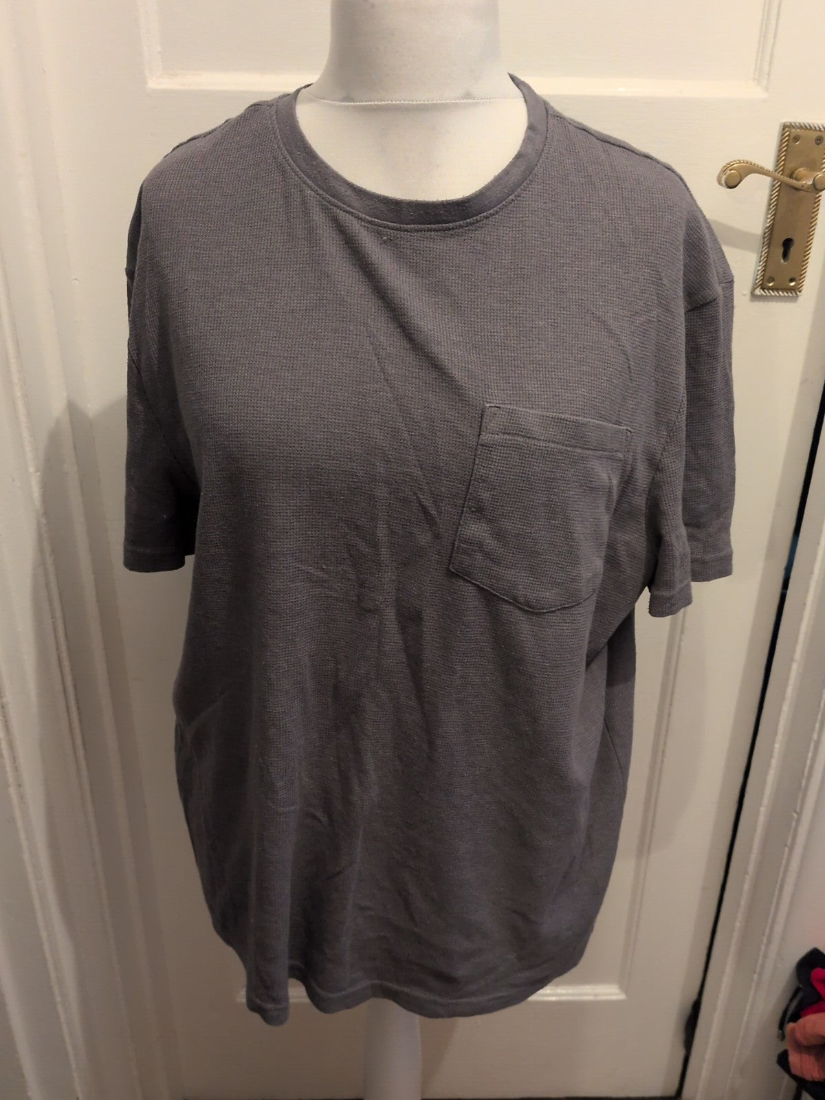 Tu Man Medium Grey Short Sleeve T-shirt Pocket On Chest