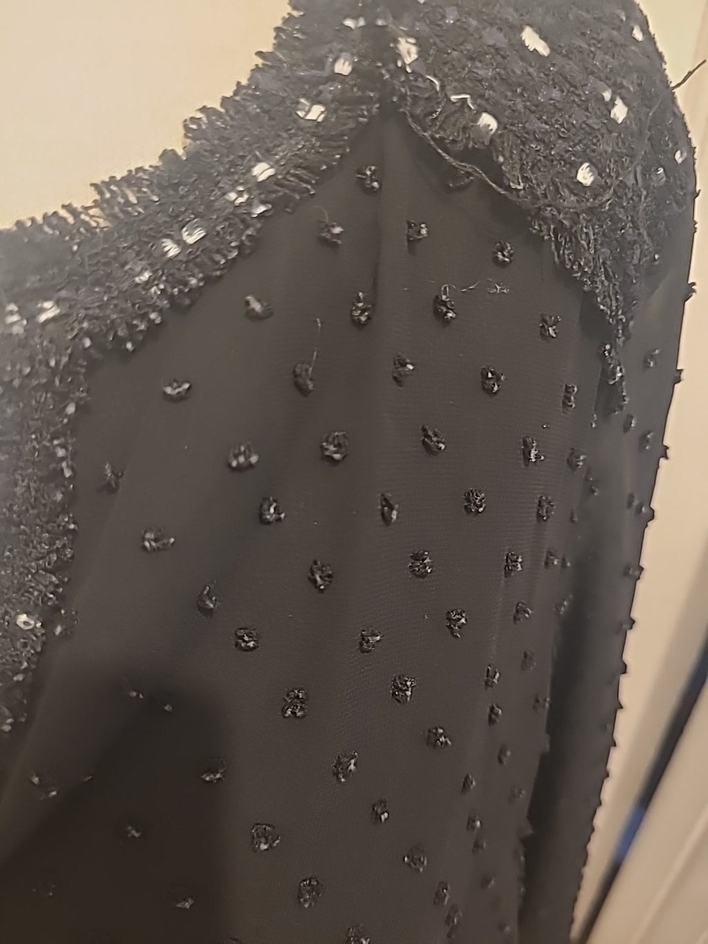Ladies Zara Size Small Black Bobble Detail Long Sleeved Blouse