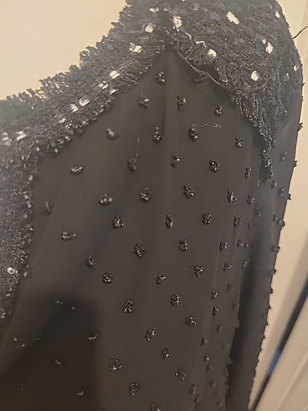 Ladies Zara Size Small Black Bobble Detail Long Sleeved Blouse