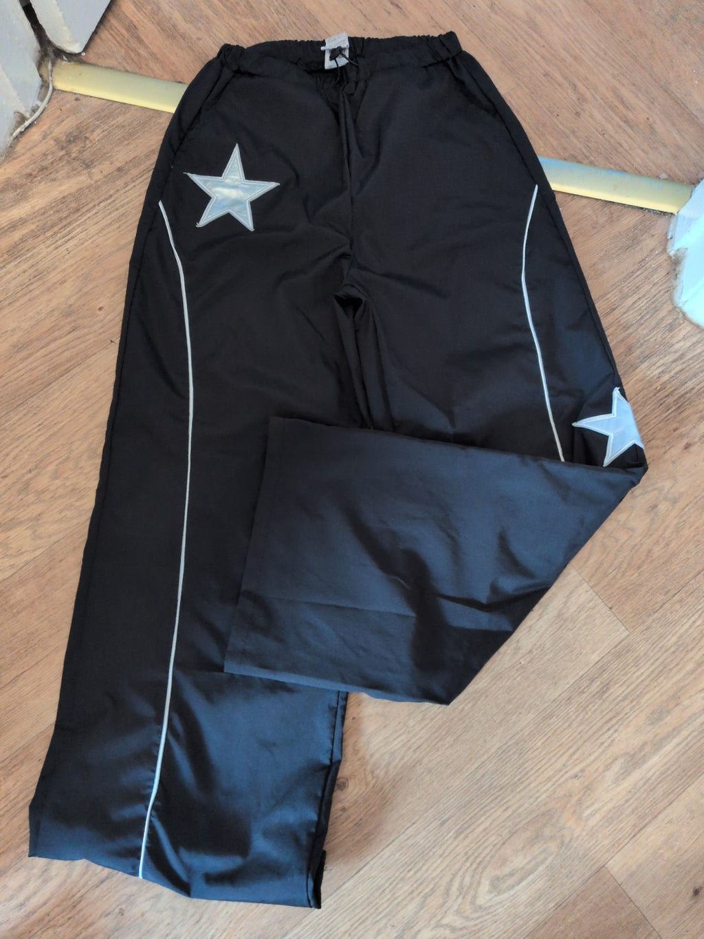 Shein 14 Years Black Track Pants With Star Print Girls