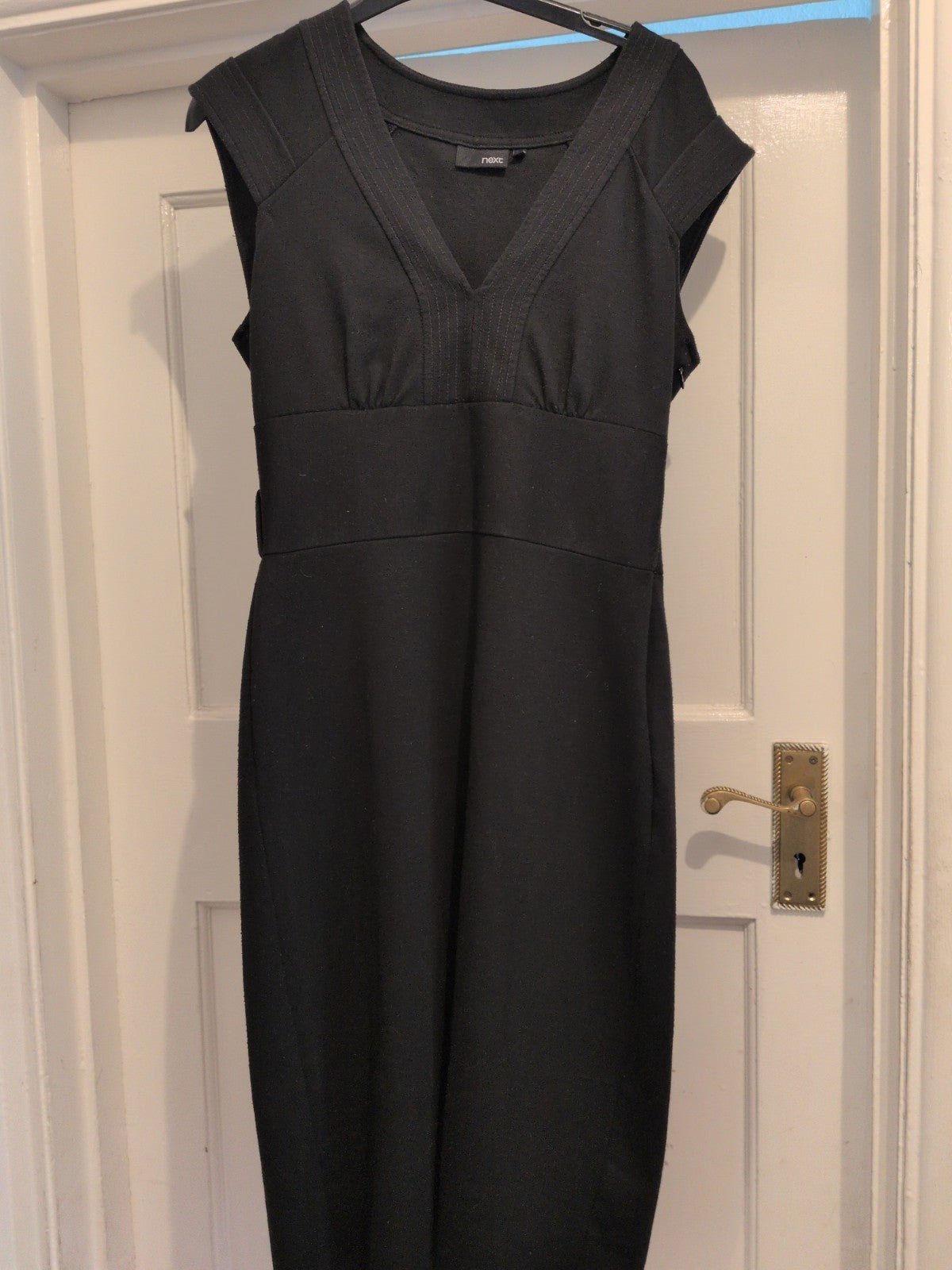 Ladies Next Size 12 Black Sleeveless V Neck Dress