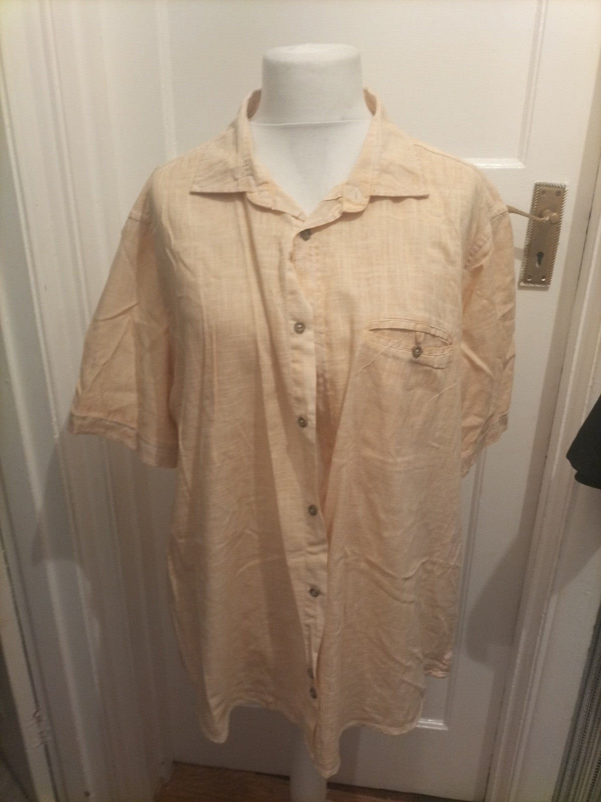 Mens Coral Marl Size 3XL Sandy Beige Short Sleeved Shirt
