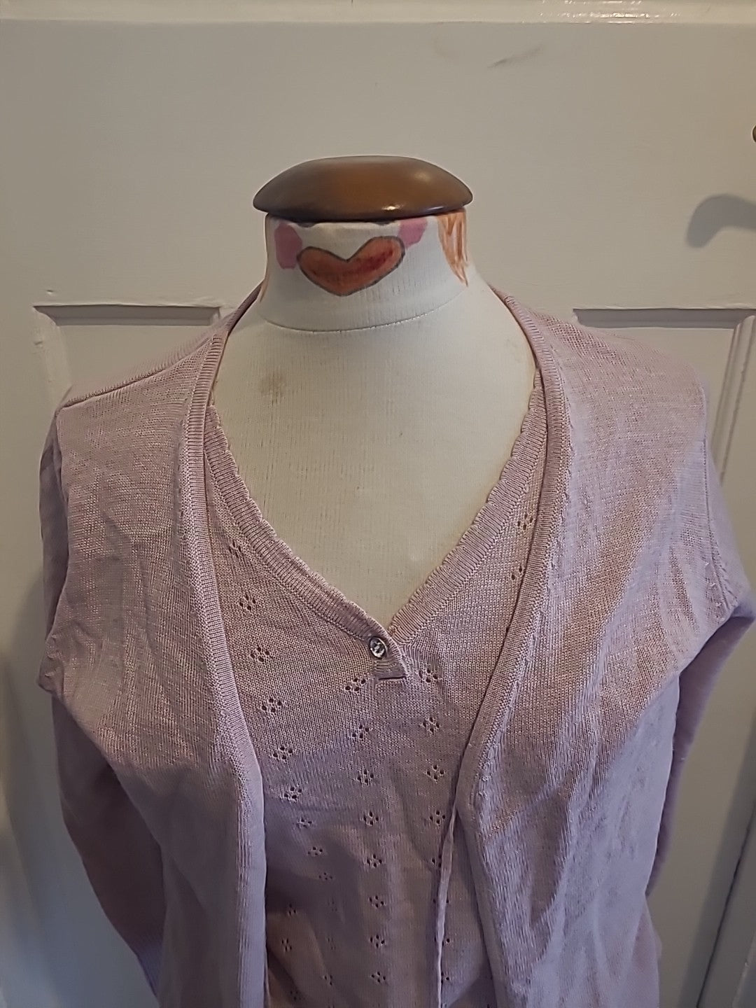 Ladies Oscar B Size Medium Pale Pink 2 In 1 Blouse
