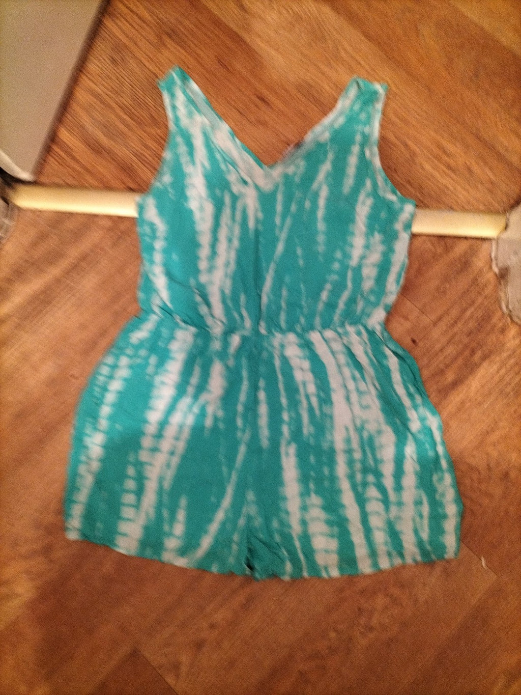 Ladies Papaya Size 12 Turquoise And White Sleeveless Playsuit