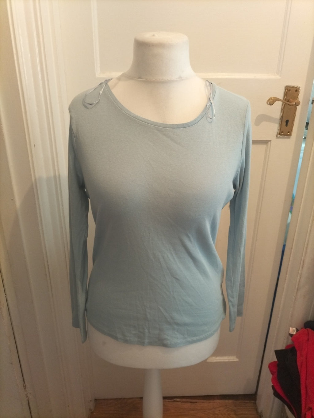 Ladies Intuition Size 12/14 Pale Blue Long Sleeved Blouse