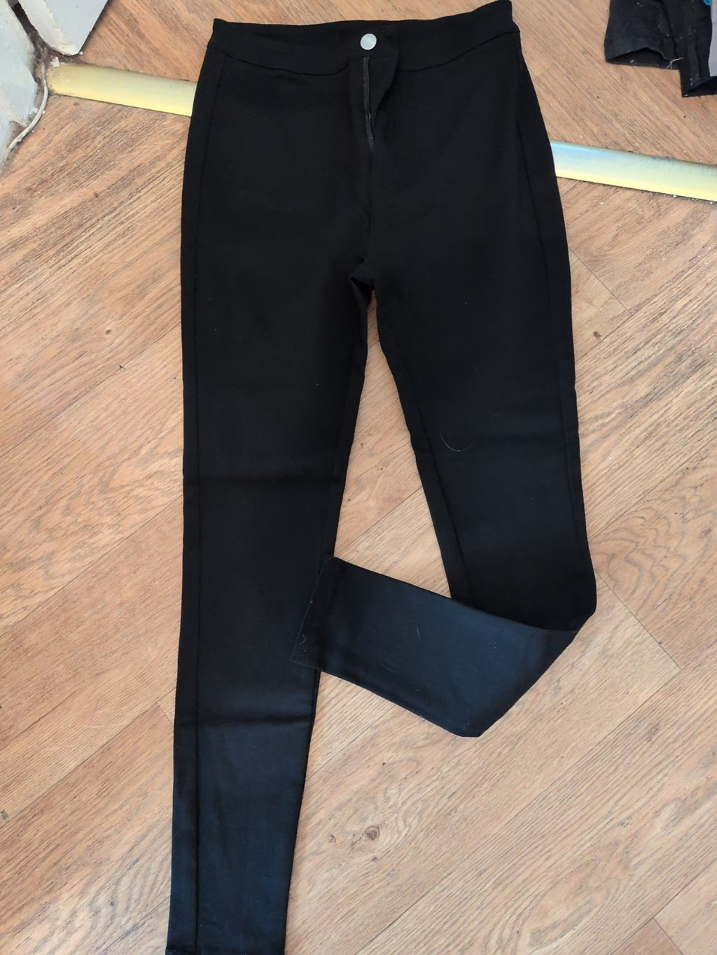 Ladies Stretchy Black Jeggings Size Large [12] Free Delivery
