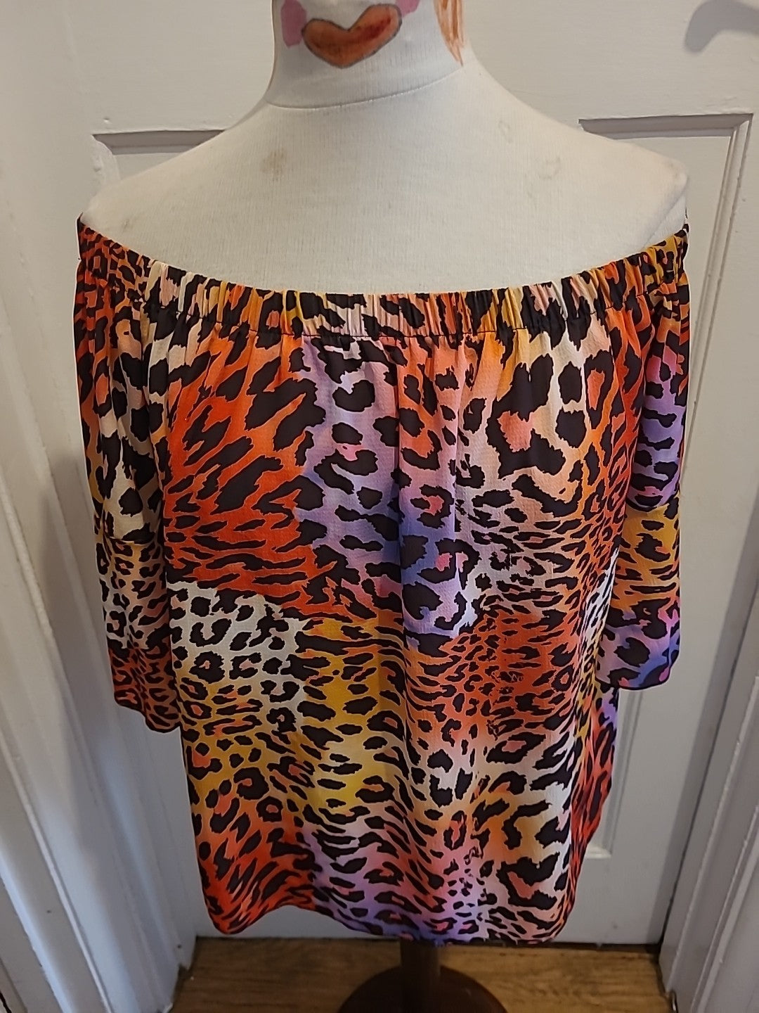 Ladies Quiz Size 12 Multicoloured Elasticated Hem Blouse