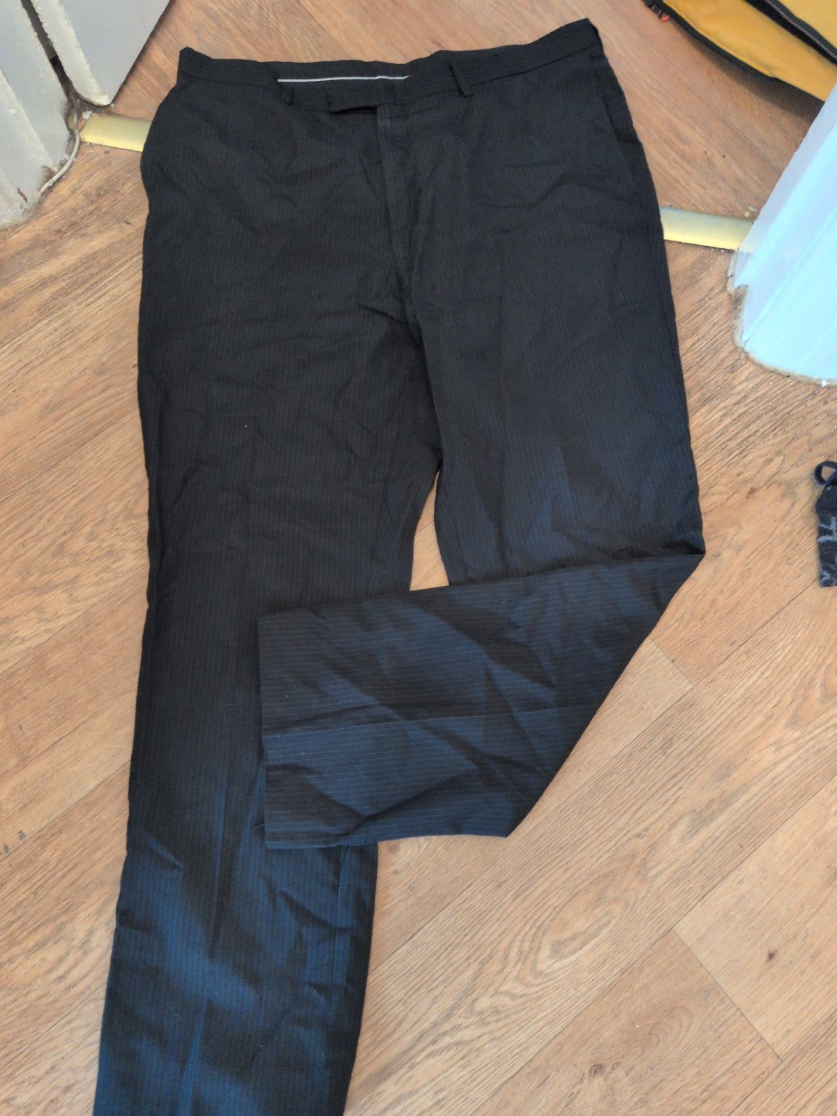 F&F 38/31 Black Pinstripe Trousers