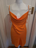 Brand New Ladies Primark Size 14 Orange Sleeveless Knee Length Dress