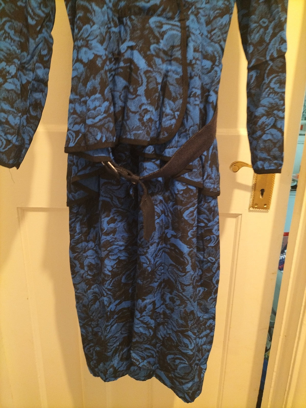 Ladies Size Medium Royal Blue/black Vintage Dress