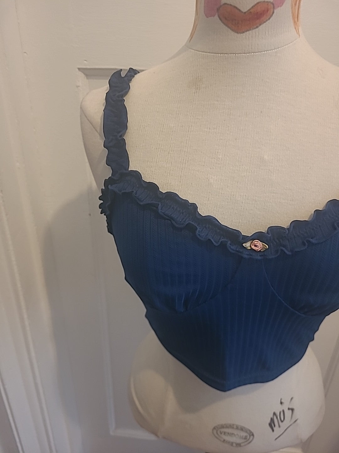 Ladies Size Medium Royal Blue Crop Sleeveless Tshirt