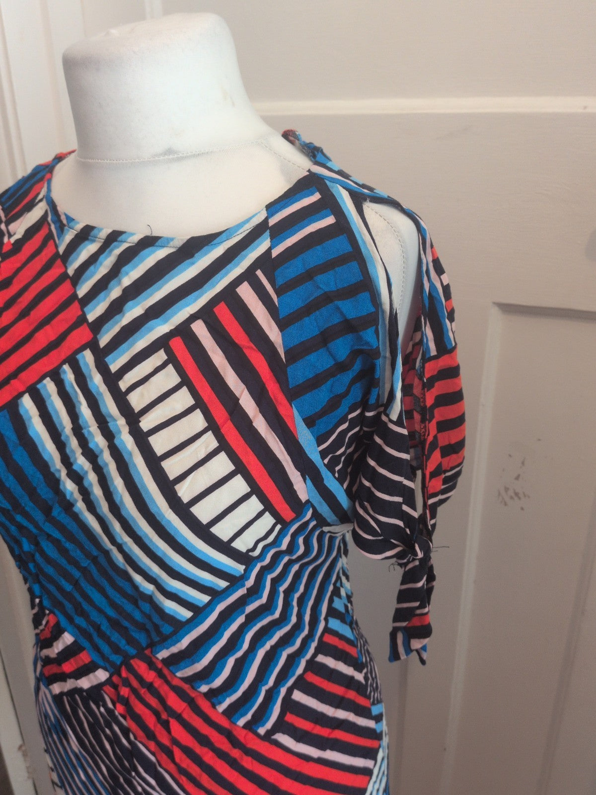 Dorothy Perkins 10 Multi Short Sleeve Stripe Dress