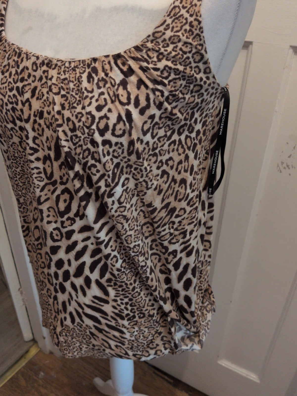 Warehouse 12 Racer Back Leopard Print Sleeveless T-shirt