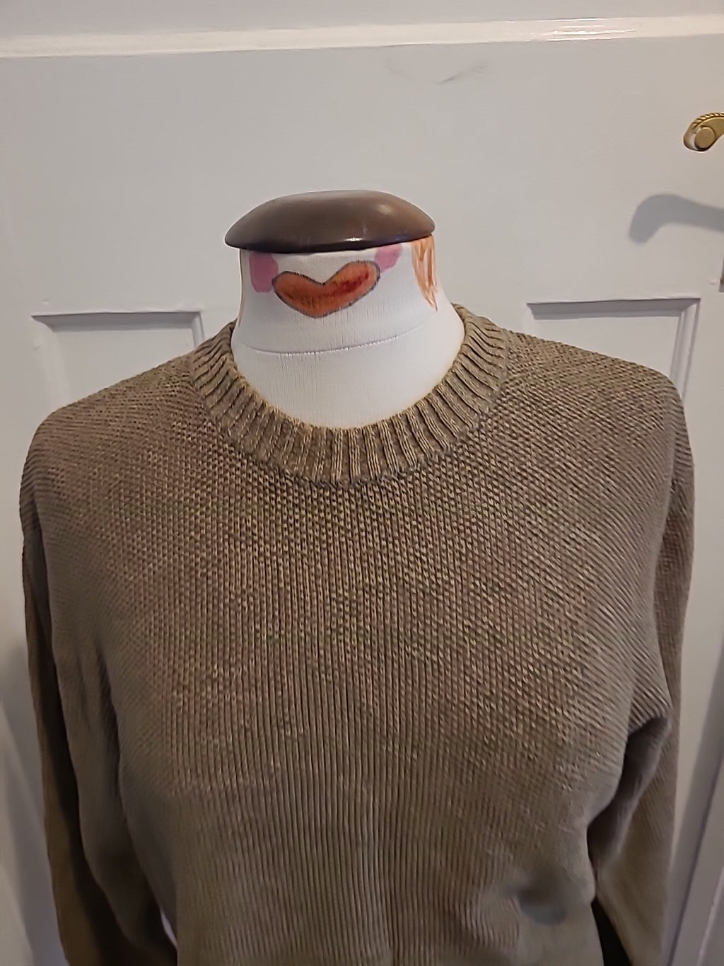 Mens Primark Size Medium Khaki Long Sleeved Pullover Jumper