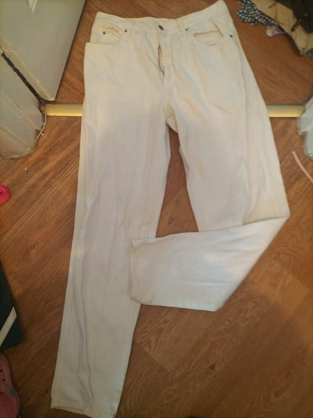 Fendi 38" White Denim Jeans Small Marks On Rear