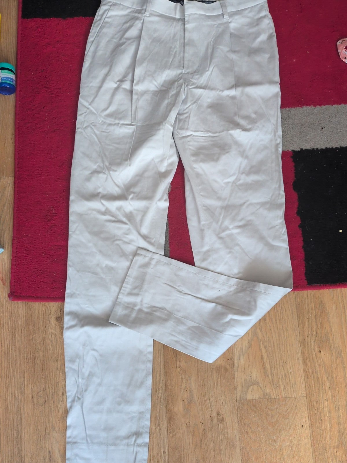 Mens Next Size 30/33 Pale Grey Smart Trousers