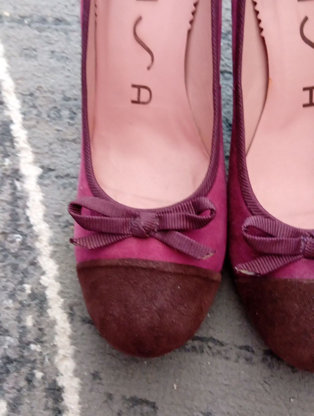 Ladies Heeled Plum Shoes Size 37 Unisa FREE DELIVERY