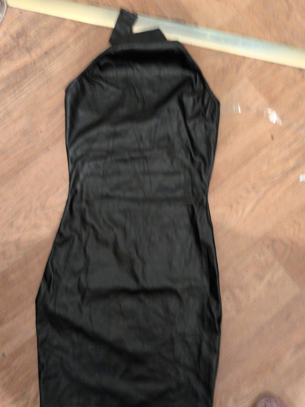 Brand New Missguided 8 Black Pleather Choker Neck Dress Sleeveless