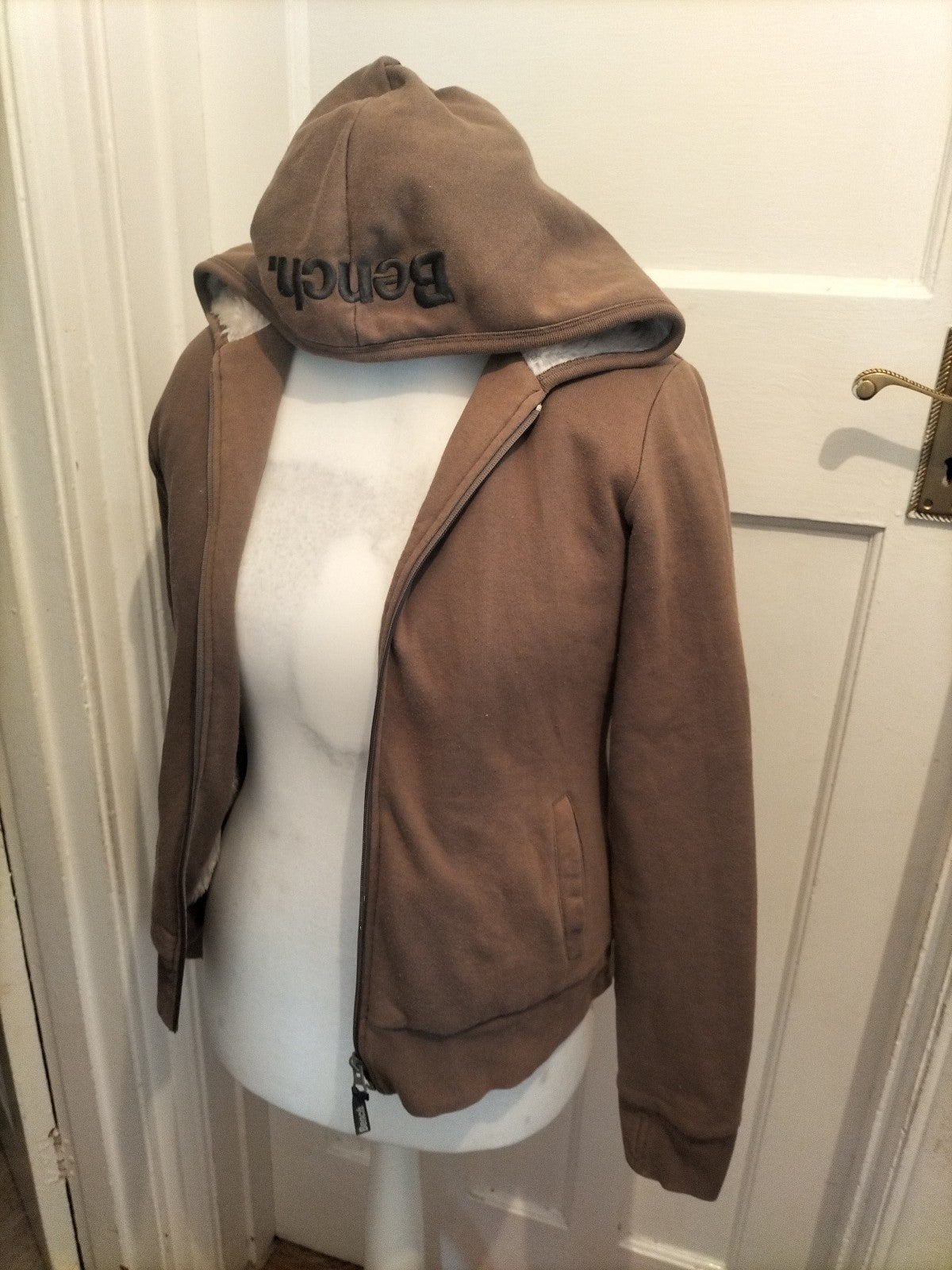 Bench Large Brown Fluffy Lined Full Zip Jacket