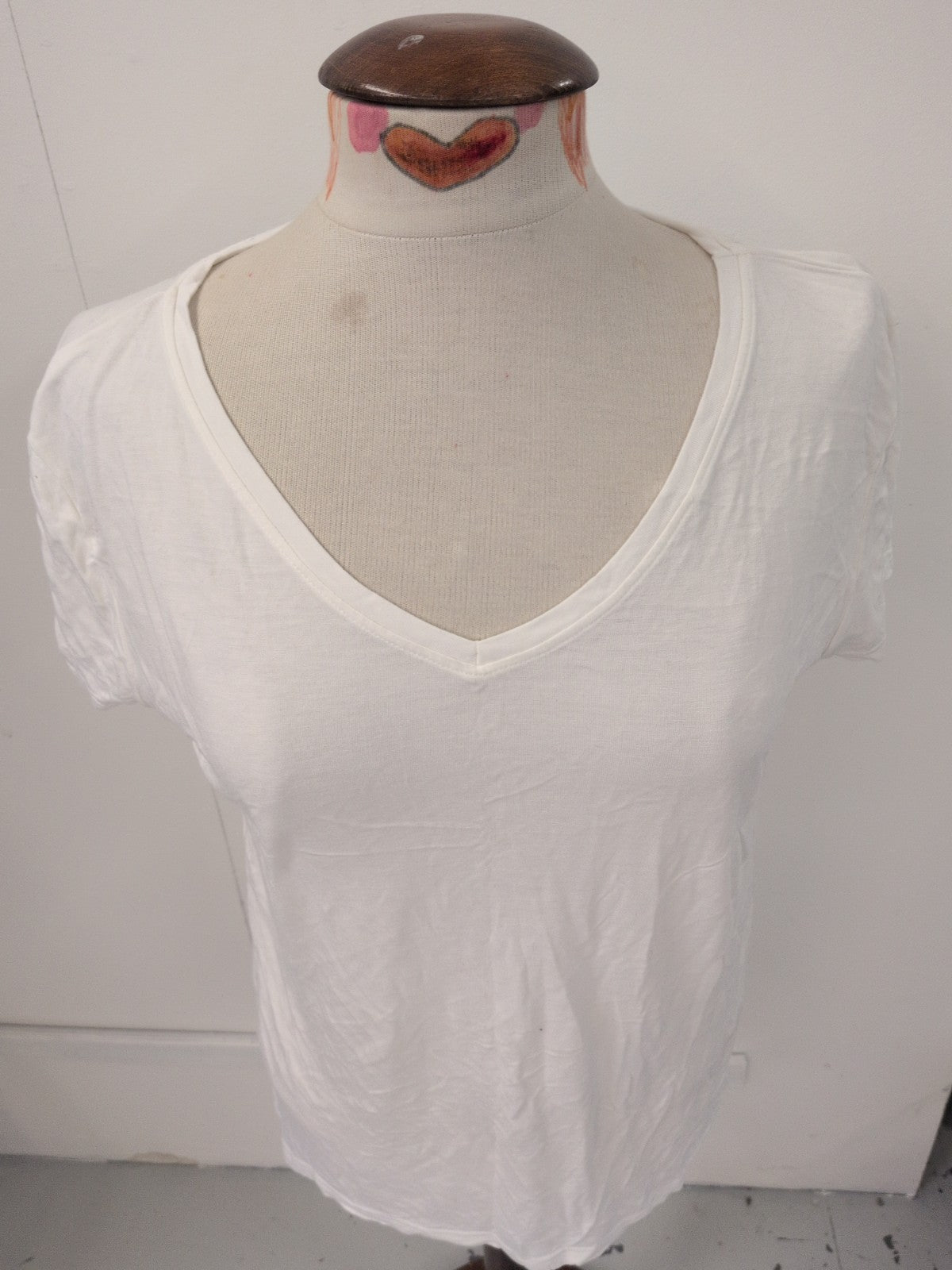 Topshop 12 White V Neck Short Sleeve T-shirt