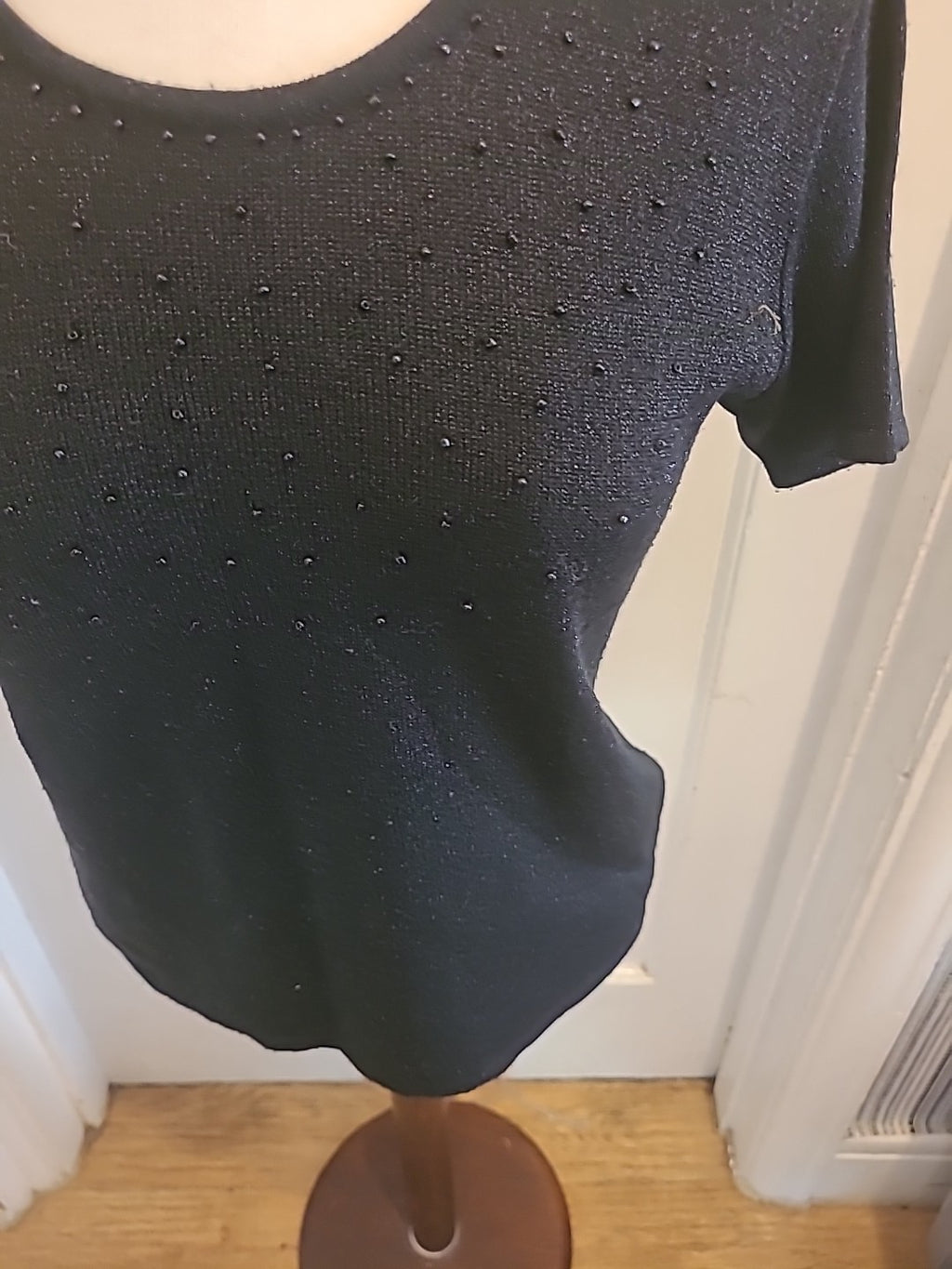 Ladies Tigi Size 10 Black Short Sleeved Diamonte Tshirt