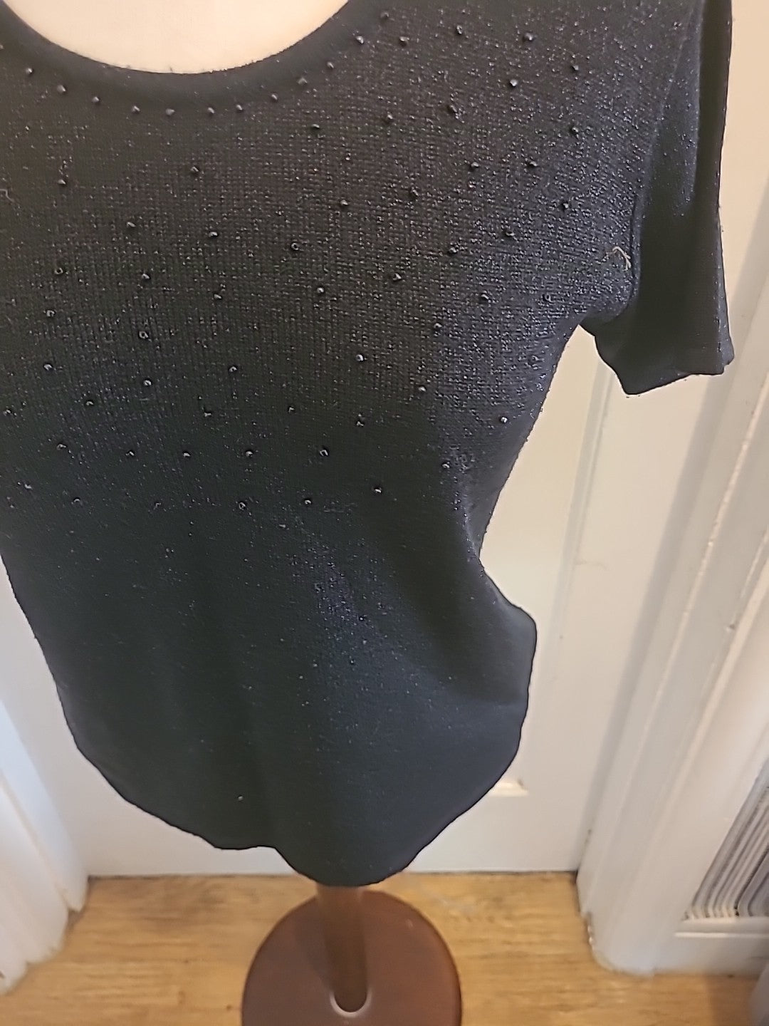 Ladies Tigi Size 10 Black Short Sleeved Diamonte Tshirt