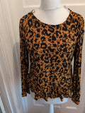 Next 10 Orange And Black Flower Long Sleeve Blouse