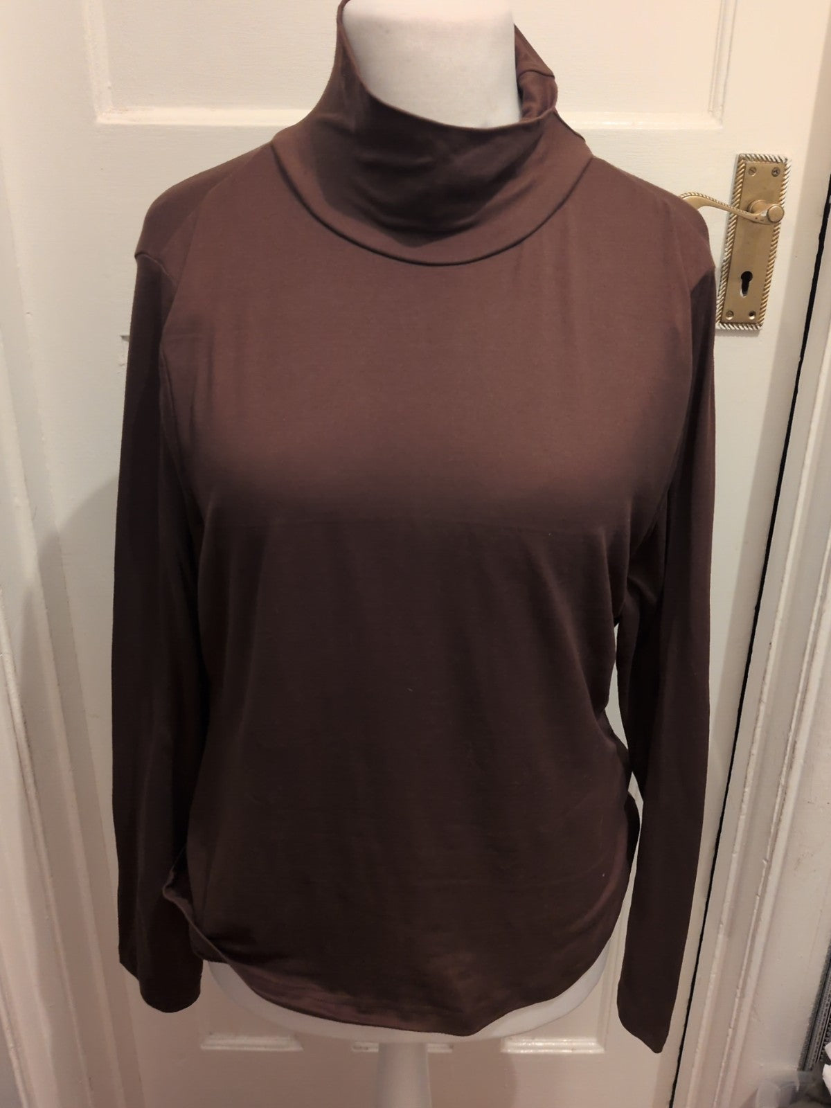 Shein Curve 2XL Brown Long Sleeve T-shirt