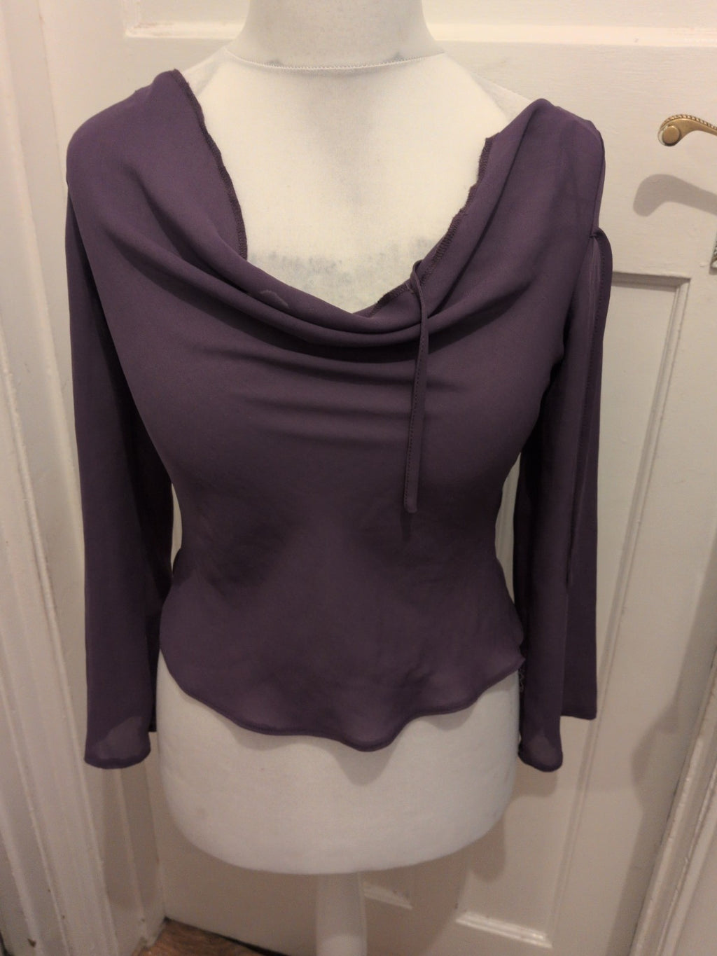 Mila Paoli 10 Purple Semi See Through Blouse Long Sleece