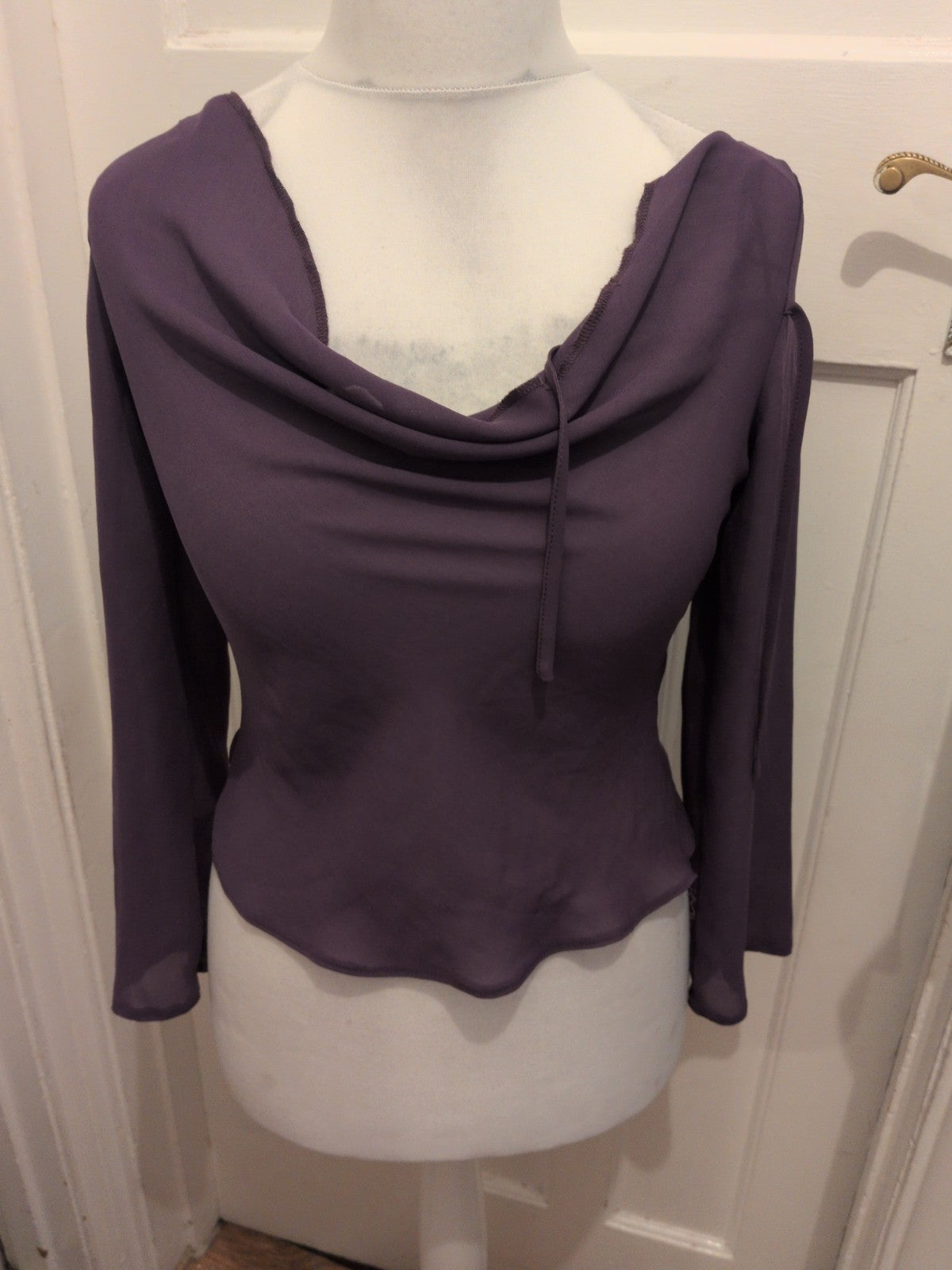 Mila Paoli 10 Purple Semi See Through Blouse Long Sleece