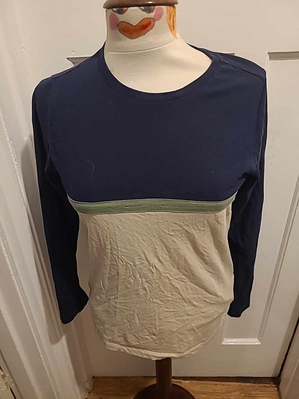 Boys Marks And Spencer Age 12-13 Years Navy Long Sleeved Pyjama Top