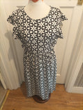 Ladies Next Size 10 Black White Cap Sleeved Dress