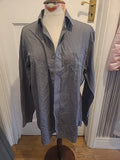 Mens Marks And Spencer 16" Grey Regular Fit Long Sleeved Formal Wear Shirt