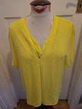Ladies Tu Size 16 Bright Yellow V Neck Blouse