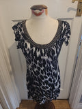 Ladies Wallis Size Small Animal Print Sleeveless Dress